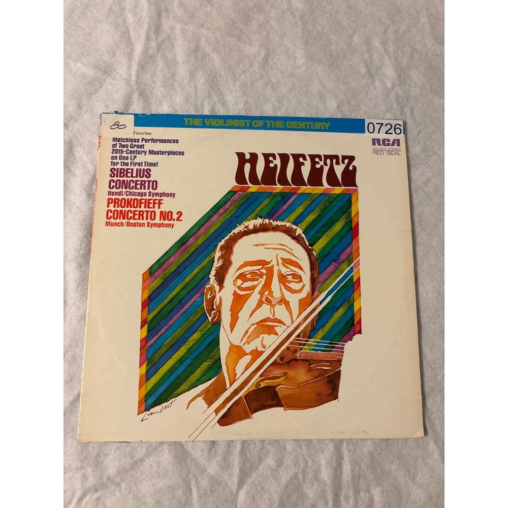 RCA Vinyl Record Jascha Heifetz Sibelius Prokofieff LSC-4010 Good Classical LP